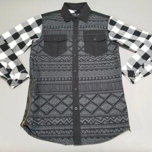 Bleecker & Mercer  Size "S"  Men's Button Shirt  Black/White/Paisley/Aztec Print